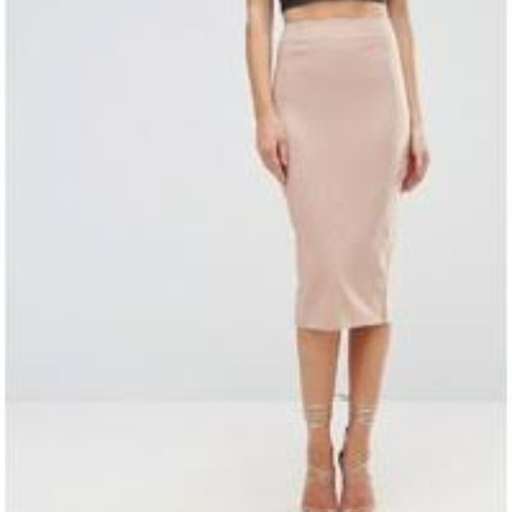 ASOS pale pink pencil skirt